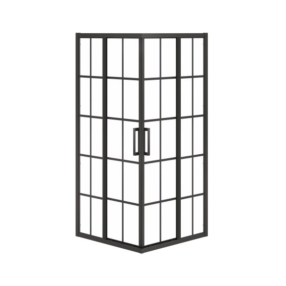 Sliding Shower Door - Radia - 36" x 36" x 71.5" - Clear Glass - Matte Black