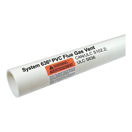 System 636 PVC FGV Pipe - Plain End - 3" x 10' - White