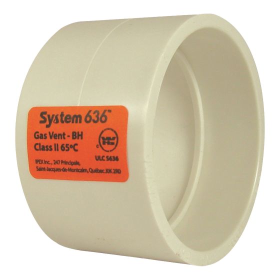 System 636 PVC FGV Coupling - Hub - 3" - White