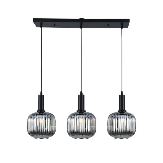 Luminaire suspendu à 3 lumières, noir