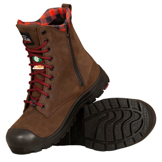 Bottes de sécurité à cap d’acier pour femmes, brun, grandeur 5