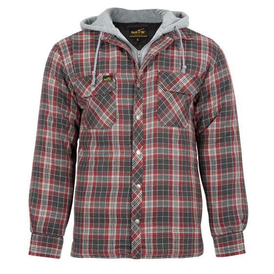 Chemise de travail isolée, gris-rouge, large