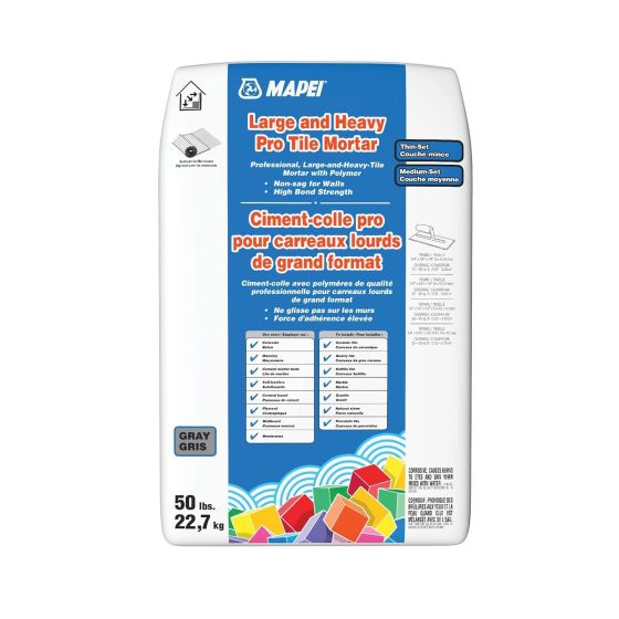 Ciment-colle, Pro, carreaux lourd, gris, 50 lb