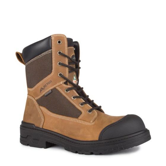 Bottes de travail 8" avec membrane imperméable, Progress, brun, grandeur 11
