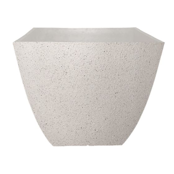 Pot Newland, blanc, fini pierre, 16" x 13"