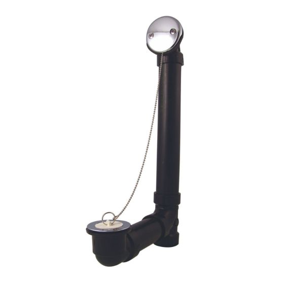Trop-plein de bain ABS avec bouchon, chrome