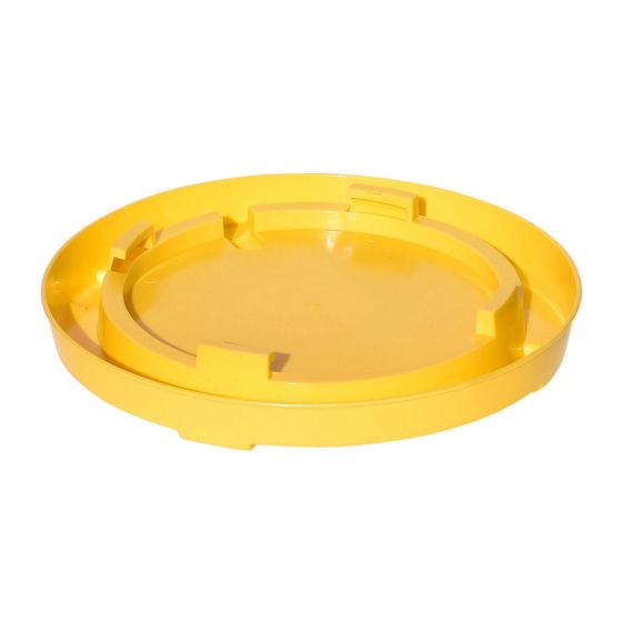 Base de mangeoire OB en plastique pour volaille, 1 gallon, jaune