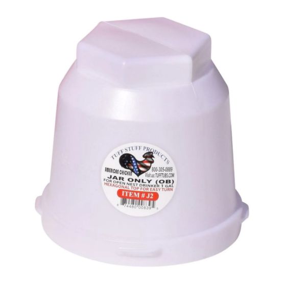 Jarre hexagonale en plastique, blanc, 1 gal