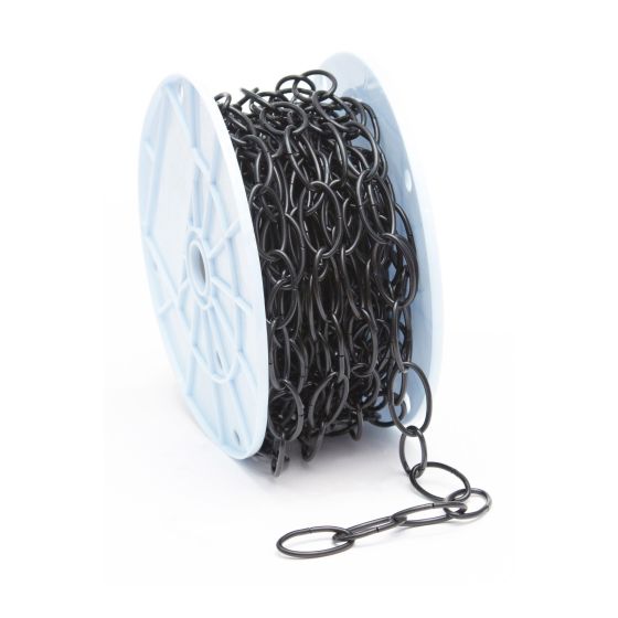 Chaîne décorative à ovale ouvert, noir, 3 mm x 15,2 m