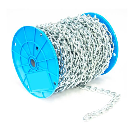 Chaîne pour machine à maillon torsadé, 2/0, zinc, 3/16" x 100'