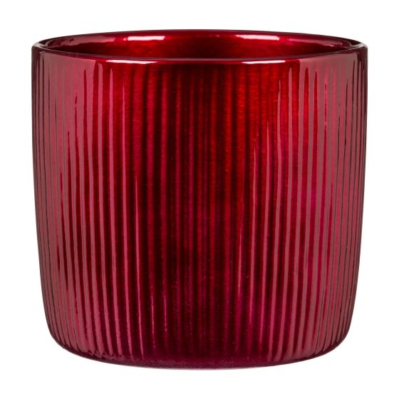Cache-pot en céramique, bordeaux, 13 cm