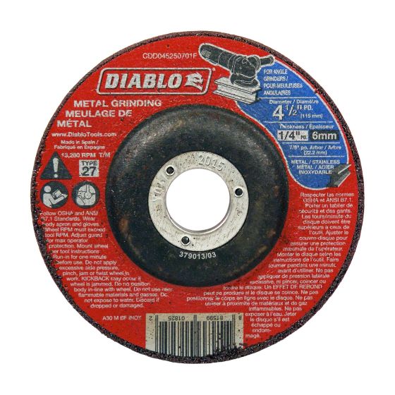 Metal Grinding Wheel - 4 1/2" x 1/4" x 7/8"
