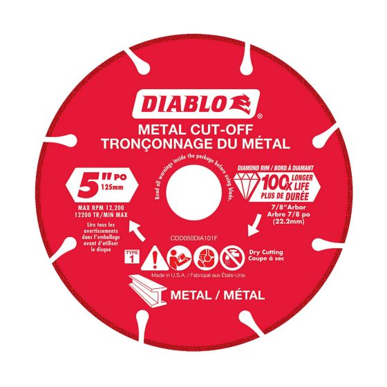 Diamond Cut-Off Wheel for Metal - 5"