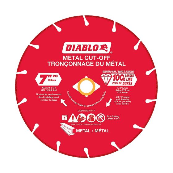 Diamond Cut-Off Wheel for Metal - 7"