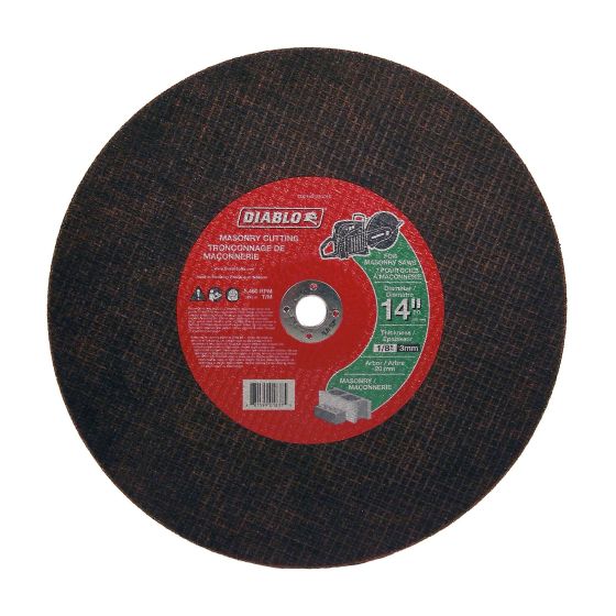 Meule à tronçonner pour maçonnerie, 14" x 1/8" x 20 mm