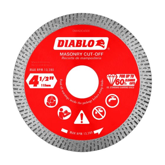 Diamond Continuous Rim Cut-Off Disc for Masonry - 4 1/2"