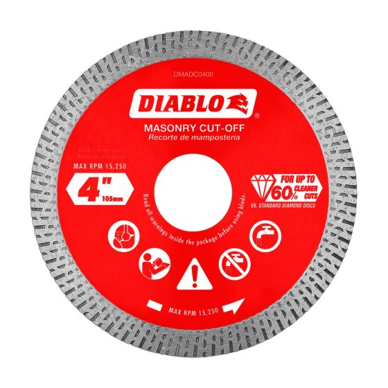 Diamond Continuous Rim Cut-Off Disc for Masonry - 4"