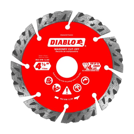 Diamond Segmented Turbo Cut-Off Disc for Masonry - 4 1/2"