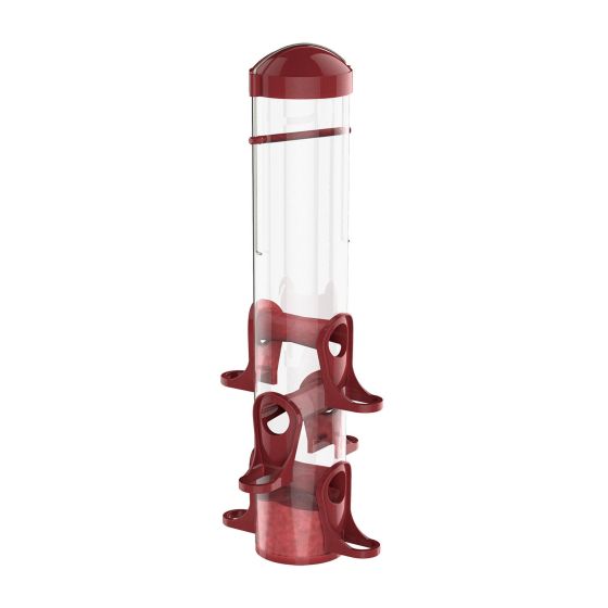 Mangeoire à oiseaux en silo, rouge