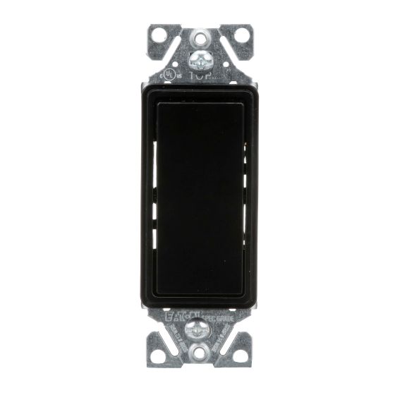 Single Pole Decorative Switch - 15 A - 120/277 V - Black