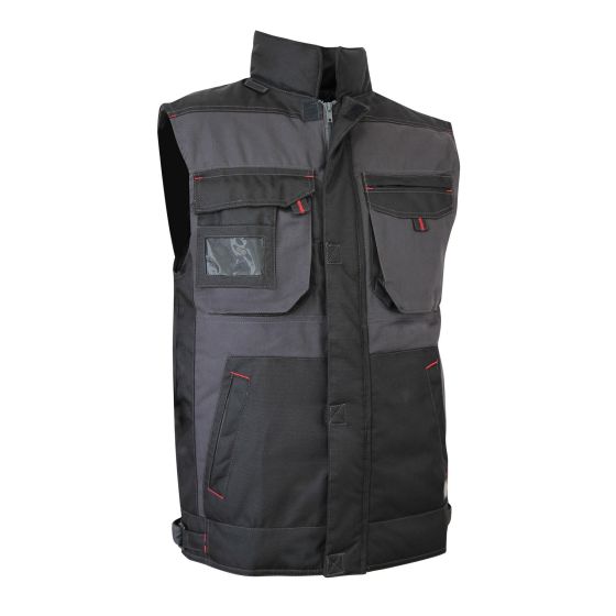 Quilted Sleeveless Jacket - XX-Large - Black/Grey