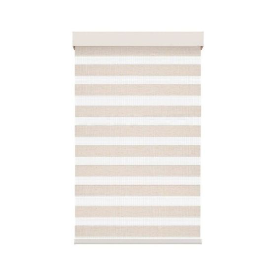 Cordless Zebra Roller Shade with Square Cassette - Linen Effect - 27" x 72"