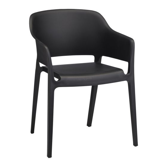 Chaise en plastique empilable, noir