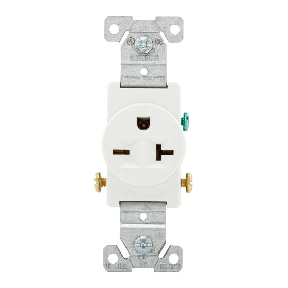 Receptacle Single - White - NEMA 6-20R - 20A/250V