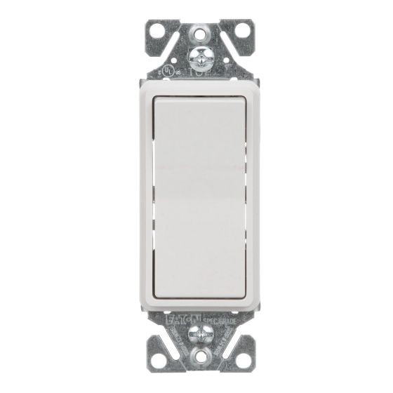 Interrupteur DEC unipolaire décoratif, 15A, 120/277V, blanc