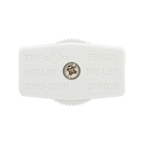 Interrupteur à tirette unipolaire, blanc,  6A/125V, 3A/250V, 3A/125V