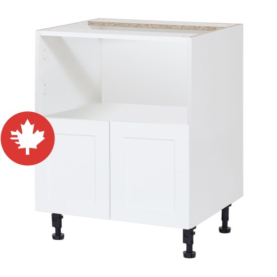 Base Cabinet Microwave 2 Doors - Shaker - White - 24" x 34 3/4" x 24"