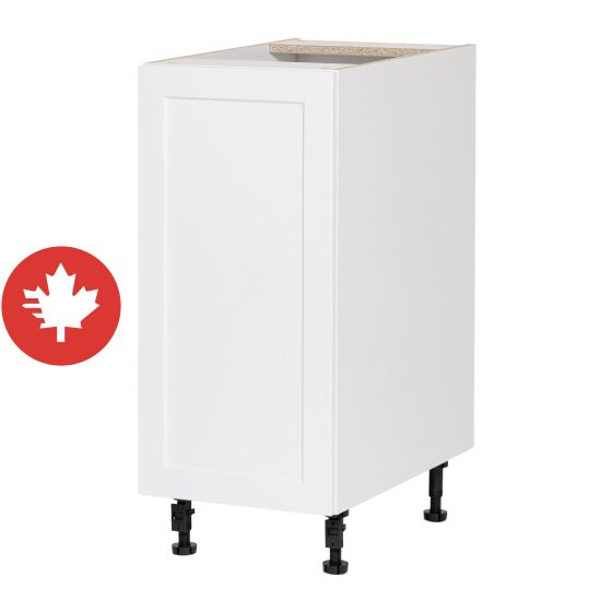 Caisson inférieur 1 porte, Shaker, blanc, 15" x 34 3/4" x 24"