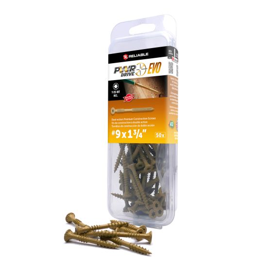 T25 Screw - PWR Drive Evo - Tan - #9 x 1 3/4" - 50/pkg