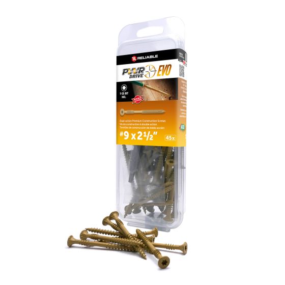 T25 Screw - PWR Drive Evo - Tan - #9 x 1/2" - 45/pkg