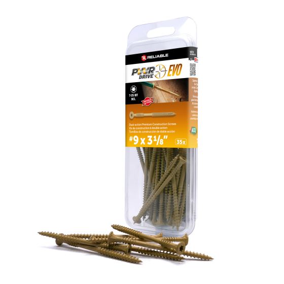 T25 Screw - PWR Drive Evo - Tan - #9 x 3 1/8" - 35/pkg