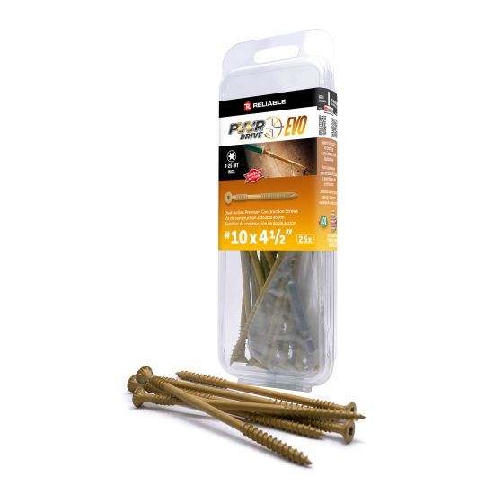 T25 Screw - PWR Drive Evo - Tan - #10 x 4 1/2" - 25/pkg