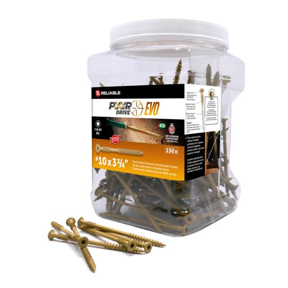 T25 Screw - PWR Drive Evo - Tan - #10 x 3 3/4" - 150/pkg