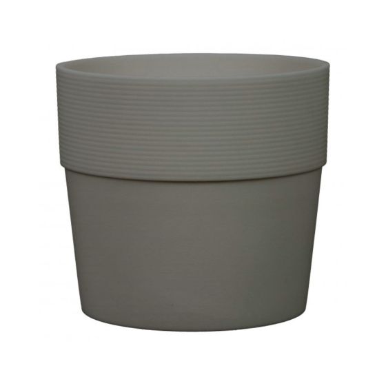 Pot d'intérieur en plastique, Groove, noir, 6,5"