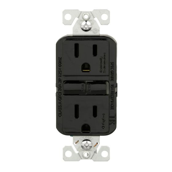 Prise électrique Eaton DDFT 15A 125V, inviolable, style décorateur, noir