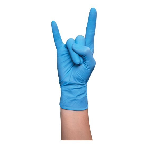 Gants de nitrile, sans poudre, 4,5 mil, bleu, 100/pqt, petit