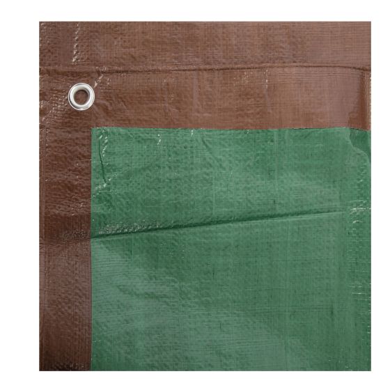 Bâche réversible, marron/vert, 12' x 16'