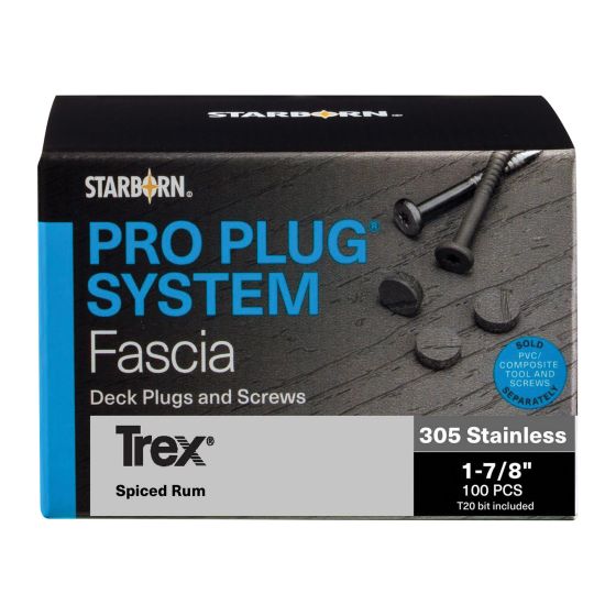Fascia Screws and Plug Kit - Trex - Spiced Rhum - 1 7/8" - 100/Pkg