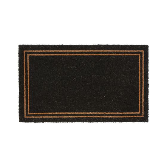 Coco Mat With Beige Border - Black - 18" x 30"