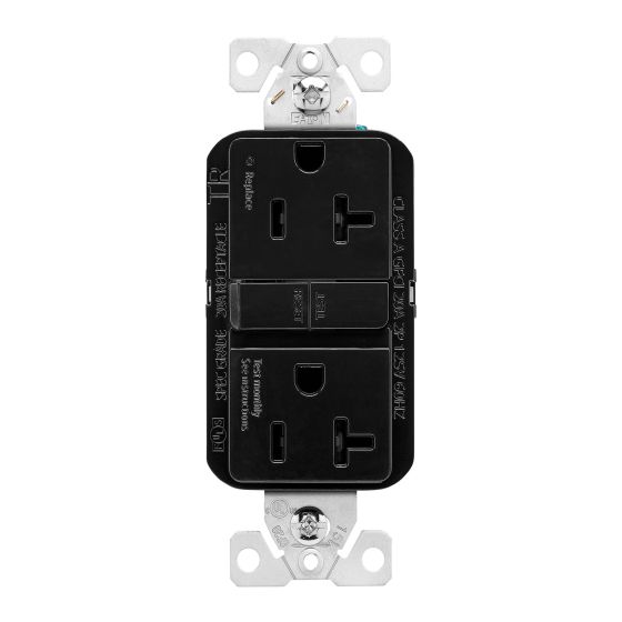 Double Socket Tamper-Proof - GFCI - Black