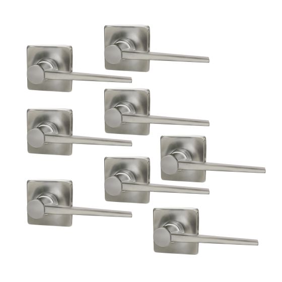 Ensemble de leviers Windsor pour portes de passage, Windsor, nickel satiné, 8/pqt