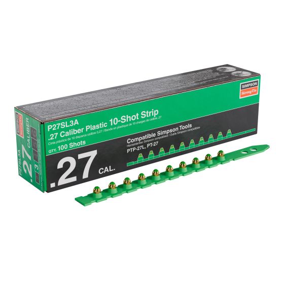 Bande de charge, calibre .27, plastique, niveau 3, vert, 100/bte