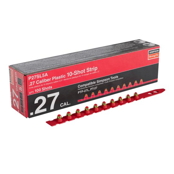 Bande de charge, calibre .27, plastique, niveau 5, rouge, 100/bte