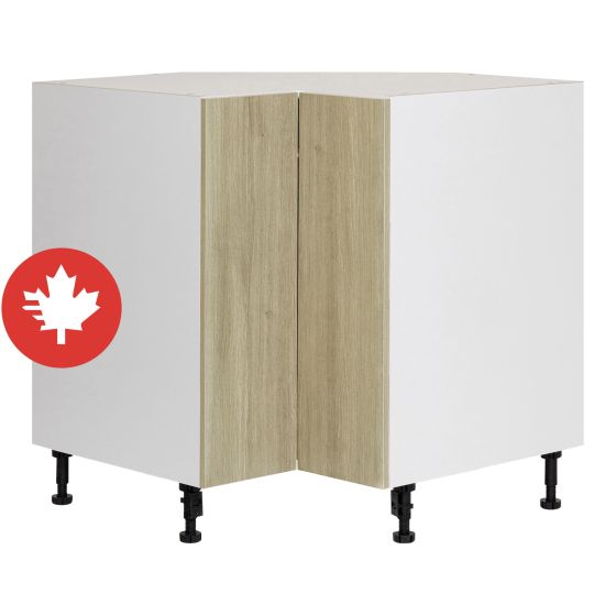 Caisson inférieur de coin 2 portes, Beauté Naturelle, bois, 33" x 34 3/4" x 24"