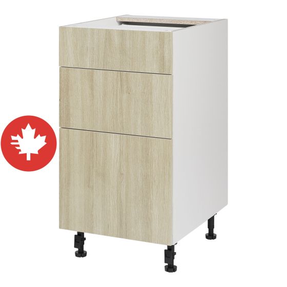 Base Cabinet 3 Drawers - Sheer Beauty - Wood - 18" x 34 3/4" x 24"
