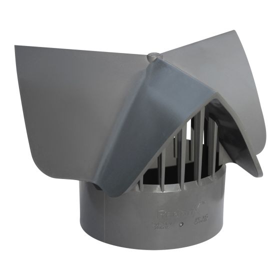 Chapeau cheminée, RadonX, femelle, PVC, SGV, 4"